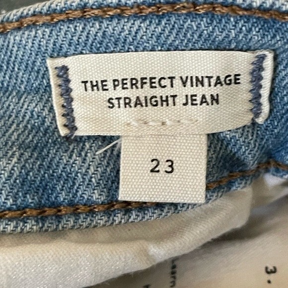 Madewell NWT The Perfect Vintage Straight Jean in Danby Wash Ripped Knee Size 23 - Picture 11 of 11